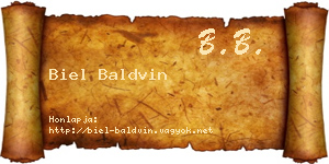 Biel Baldvin névjegykártya